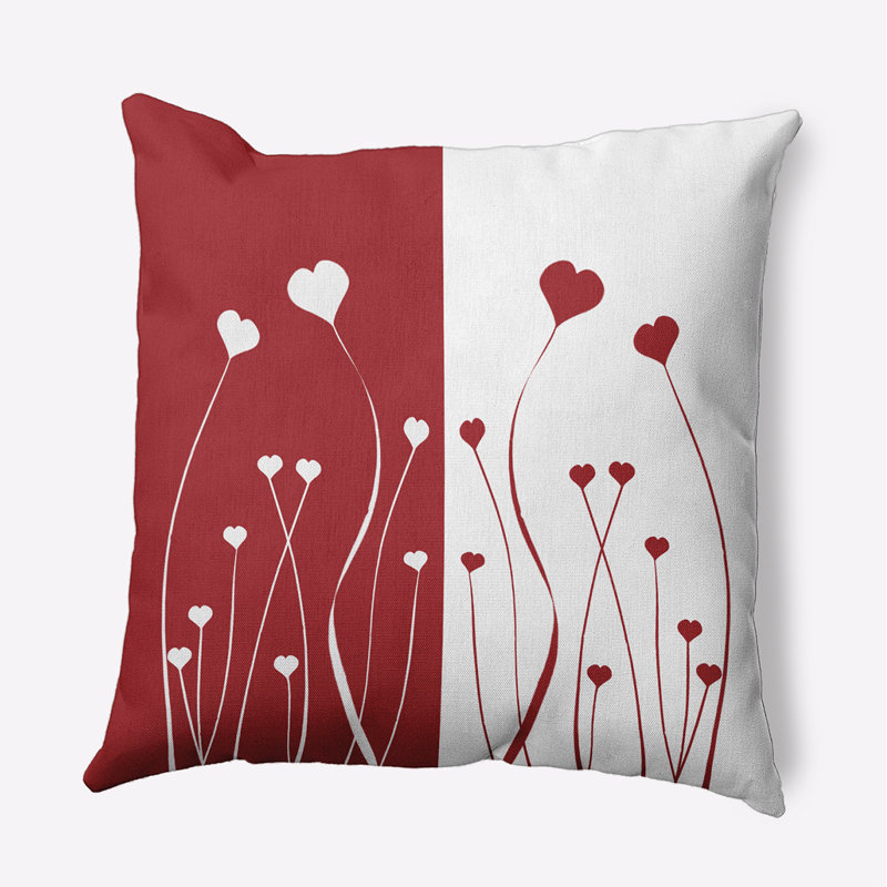 Coussin décoratif floral intérieur / extérieur en polyester, H 20 po x l 20 po, Carré