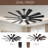 72 Inch Massive Windmill Ceiling Fan with Light, 12-Blade Industrial Fan, High CFM Powerful Airflow, Quiet DC Motor, Remote Control, 6-Speed Reversible, Dimmable 3CCT LED with Memory Function-839204999-839205001-839205002