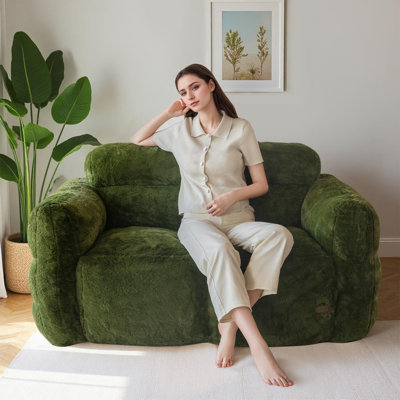 Giant Adults Bean Bag Chair, Cozy Soft Loveseat Floor Sofa by Trule