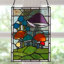 Panneau de vitrail en verre coloré 11,5 po H Tiffany