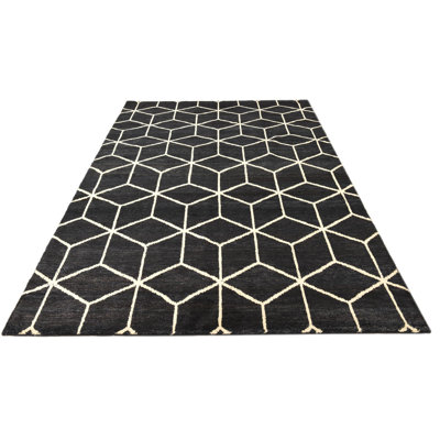 Tapis noir et blanc Nemec