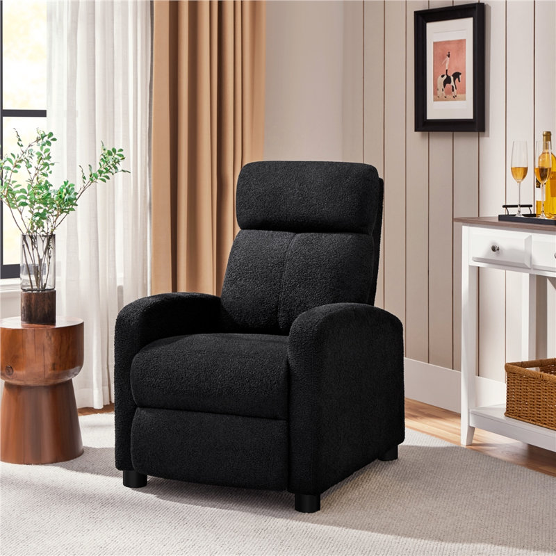 Arvonio Upholstered Recliner, Black