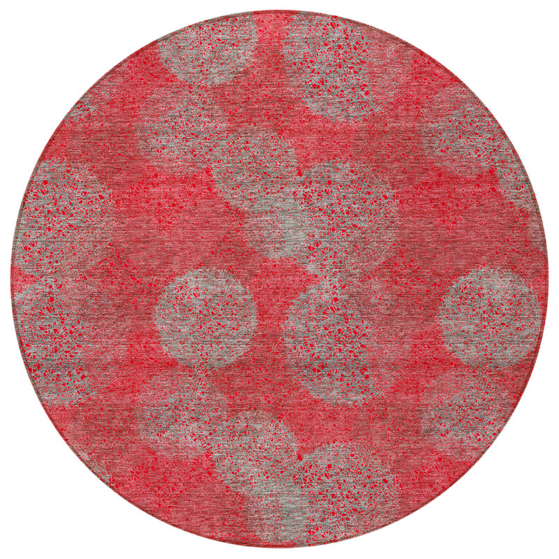 Tapis rond lavable à pois 8 po