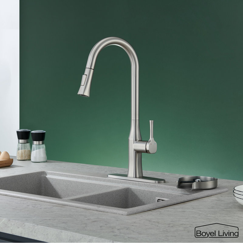 Boyel Living Pull Down Kitchen Faucet, Brushed Nickel