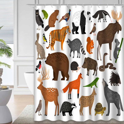 Green Waterproof Shower Curtain,Shower Curtains for Bathroom with 12 Hooks