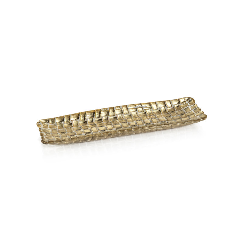 Karson Gold Braided Glass Appetizer Plates Set of 6
