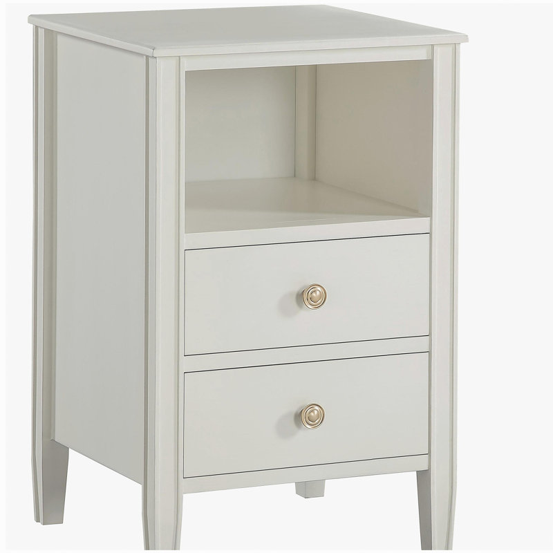 Winston 2-drawer storage Nightstand, Antique White