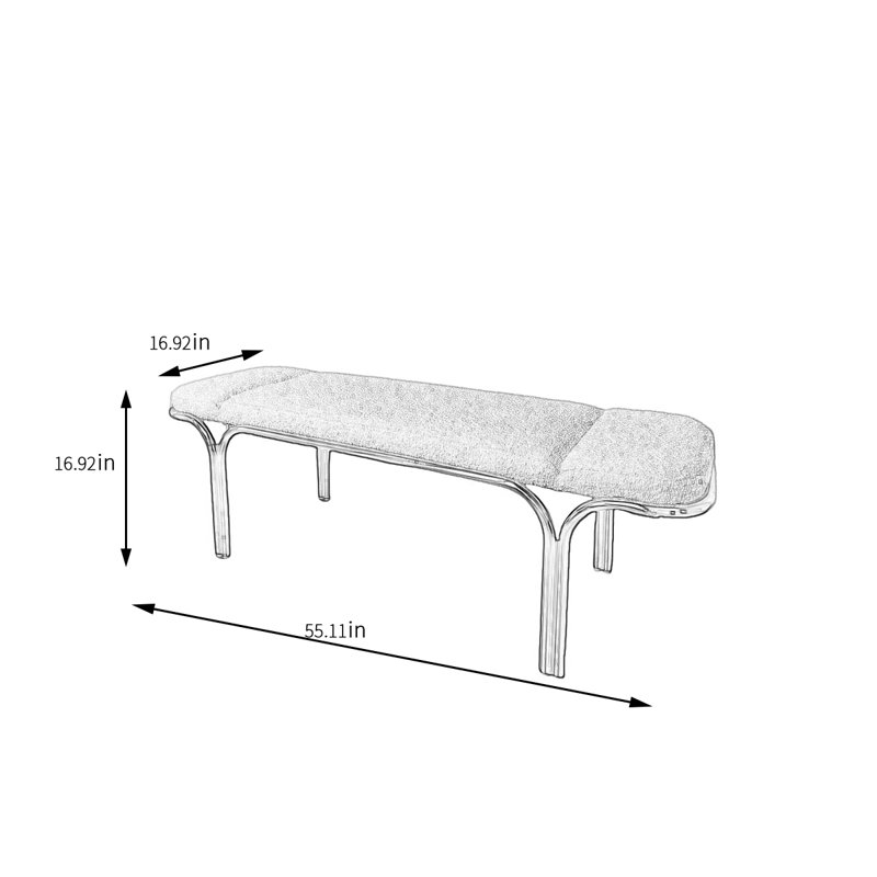 Banc de bout de lit Casual Home, Blanc