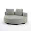 Canapé-lit modulaire rond capitonné surdimensionné rembourré avec 2 coussins, rembourré entièrement en mousse, sans assemblage requis-379423840