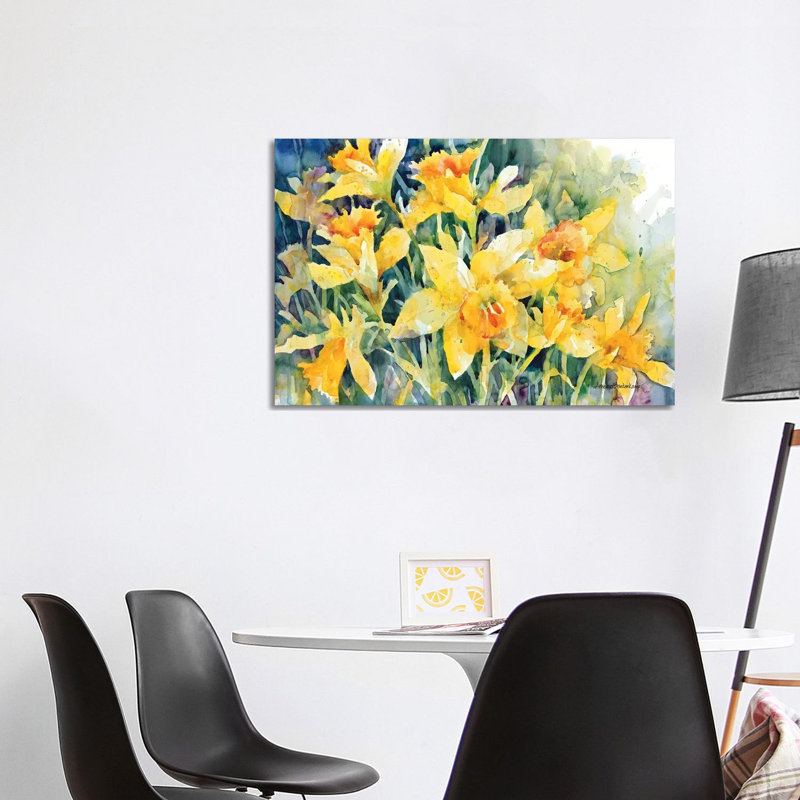 Daffodil Party 1 Piece Wrapped Canvas Painting, 101.6 cm H x 66.04 cm W x 1.91 cm D
