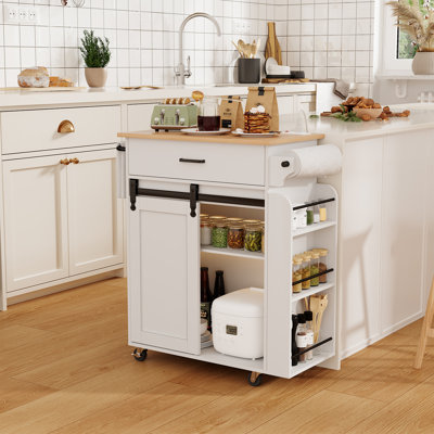 31.5"W Kitchen Island with Storage and Charging Station by Ophelia & Co.