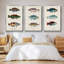 Antique Fish Trio I, ensemble de 3 toiles encadrées sur toile-97760248-97760249