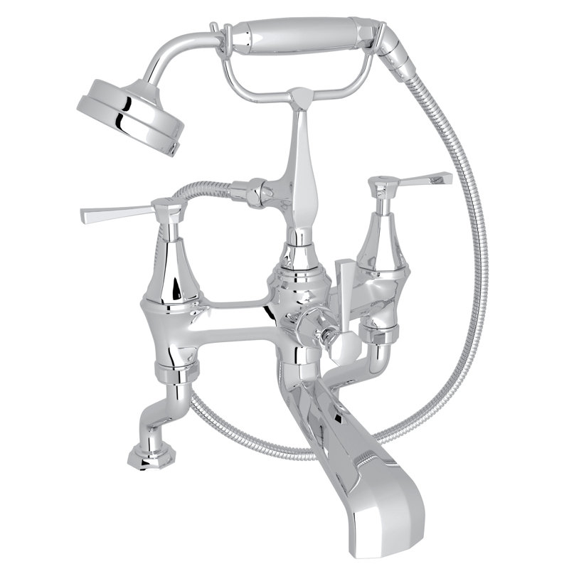 Deco™ Exposed Deck Mounted Clawfoot Tub Faucet, Polished Chrome, Lever Handle