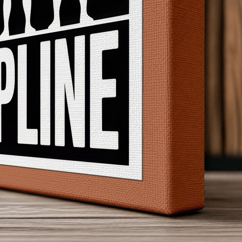 Obsessive Discipline Typography 1 Piece Wrapped Canvas Wall Art, 24x16 - 61.0 x 40.6 cm, Terracotta Border