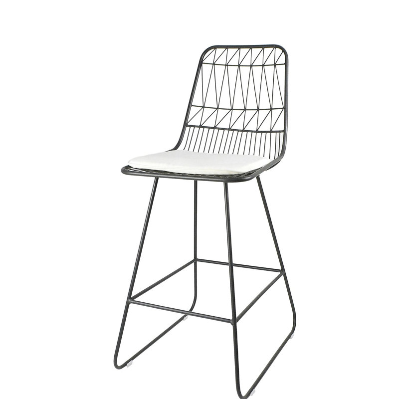 TABOURET NIEZ, Coussin ivoire / structure grise