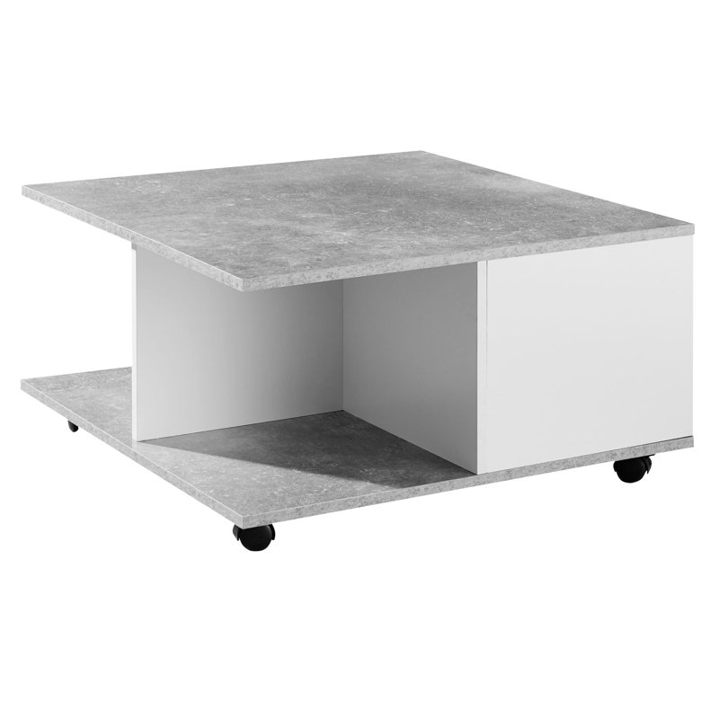 Varuna Block Coffee Table with Storage, Grey