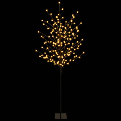 LED Ball Christmas Tree Black Steel Pre-Lit Christmas Tree
