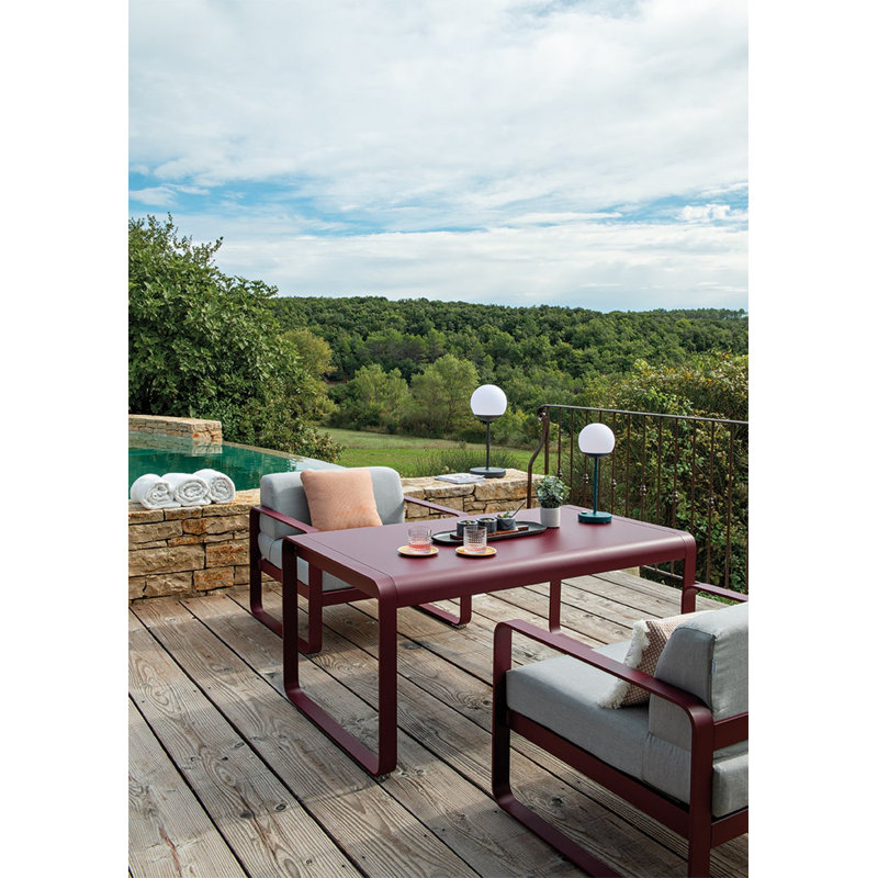 Bellevie Outdoor Side Table, 29" H x 77" L x 36" W, Black Cherry