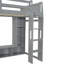 Wood Gaming Loft Bed With Desk, Multi-Storage Shelves, LED And A Hanging Clothes Rack-844318204
