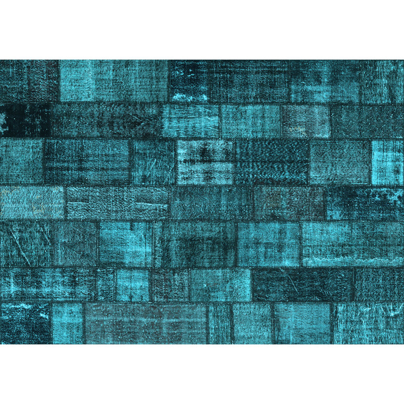 Tapis bleu Patchwork, Rectangle 8 pi x 12 pi