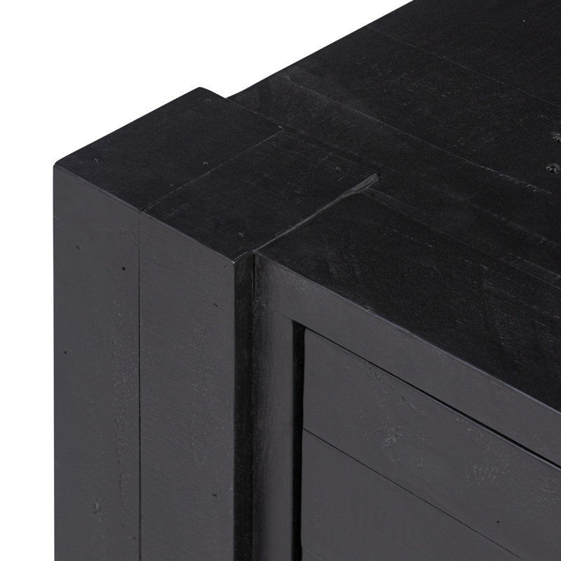 Table de chevet finlandaise - Pin, Bois de pin noir vieilli