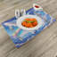 Polyester Azure Blue Pale Pink Rectangle Placemat