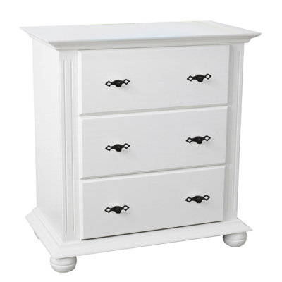 Gianni Solid Wood 80cm W 3 - Drawer Chest of Drawers
