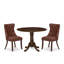 Ensemble de salle à manger 3 pièces comprenant une table de cuisine ronde avec Dropleaf et 2 chaises rembourrées, noir-982075678-982075664