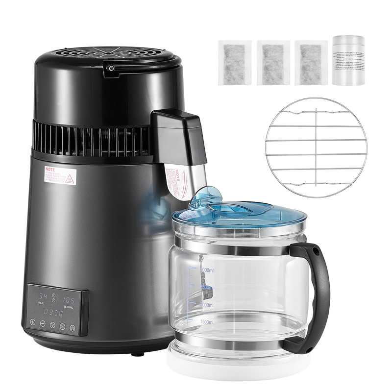 Verre en acier inoxydable 750L 4L, H 16,14 po x l 10,63 po x P 10,63 po, Noir
