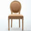 Chaise de salle à manger style français avec structure en bois massif et dossier en lin, ensemble de 2-115824243