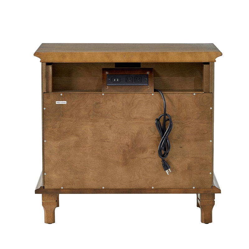 Arthelia Traditional 3-Drawer Nightstand with Charging