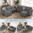 Oversized U-Shaped Sectional Couch, Full Seats Hidden Storage For Family Room-877943781
