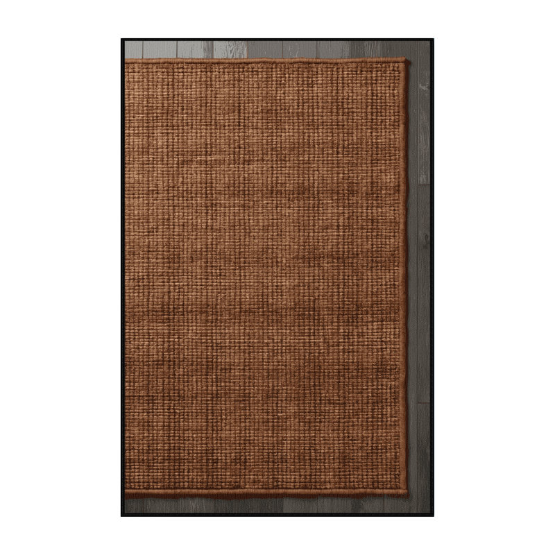 Tapis brun uni lavable à la machine, Rectangulaire 7 pi x 10 pi