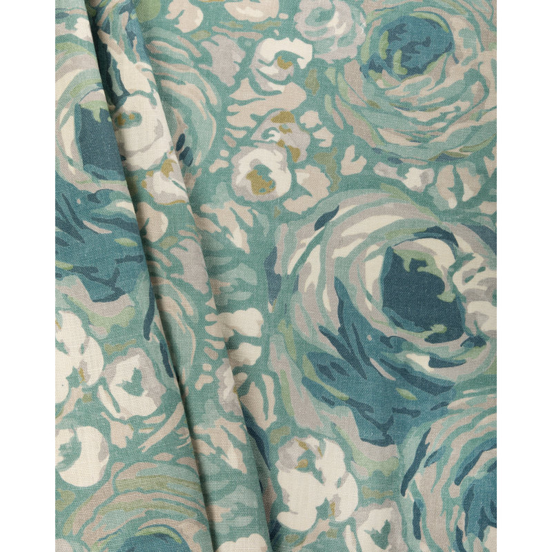 Orchard Print, Aqua/Stone
