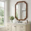 Miroir de coin décoratif en bois massif arrondi pour rehausser l'élégance et le style-407722576-407722578
