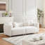 Canapé 3 places carré 89 pouces (226 cm) élégant avec structure en bois massif, pieds en métal et 4 coussins, idéal pour le salon ou la réception. Blanc, design confortable, coussins d'assise individuels à ressorts.