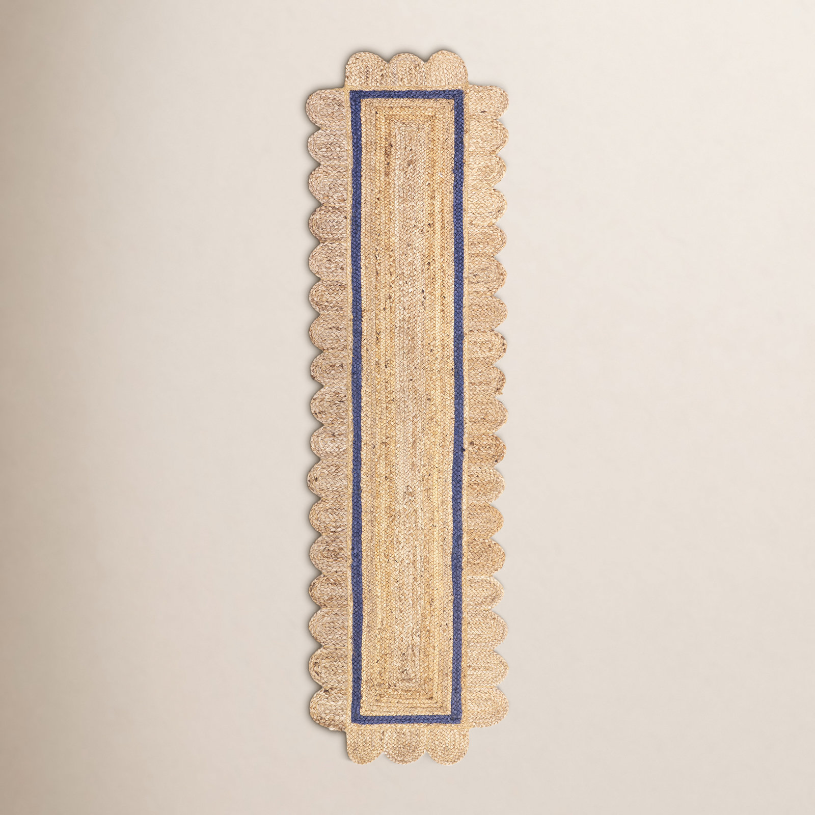 Hand-Braided Jute Rug, Runner 2' x 8'