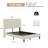Full Size Beige Metal Platform Bed - Modern Design with Integrated Charging Station | Noise-Free Structure, No Box Spring Required, Sturdy & Stylish