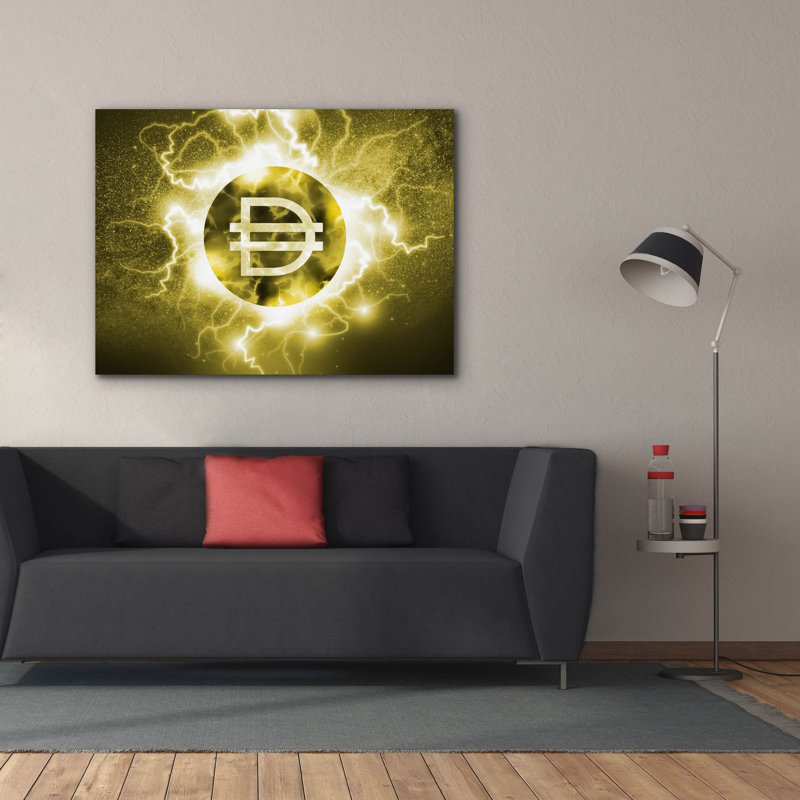 «Crypto Eclipse Dai» par Epic Portfolio, art mural sur toile, H 40 po x l 54 po x P 1,5 po