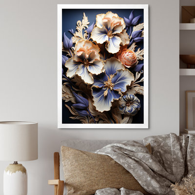 " Irises Adorned With Gilded Leaves And Petals "