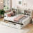 Twin Size Bed Frame With Side Bookshelves, Two Drawers, And Built-In USB Port-1249742873