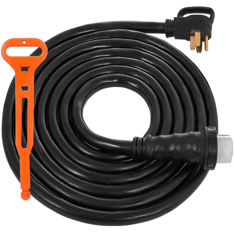 0FT 50 AMP RV Extension Cord,50 Amp RV Replacement Cord,6AWG/3C+8AWG/1C Twist Lock Cord with Molded Connector