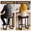 Tabouret de comptoir rembourré avec structure et repose-pieds en métal, tabouret de bar à hauteur de siège sans dossier-149472988-149472986-149472987