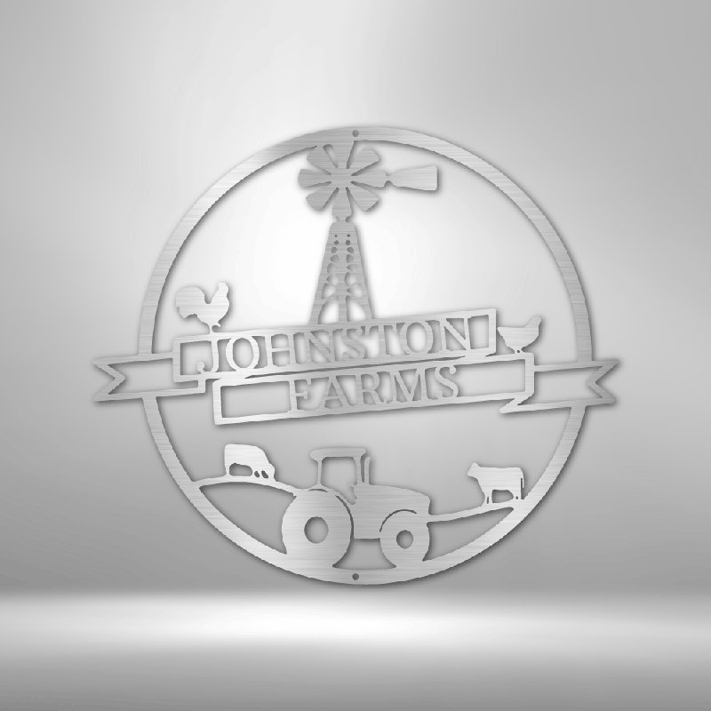 Bannière personnalisable Farm Steel, H 34,25 po x l 35,5 po x P 0,5 po, Yes, Argent argent