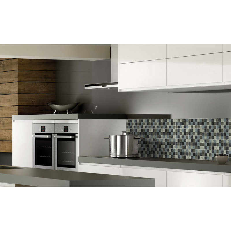 New Era 12 in.x 12 in. Textured Glass Straight Edge Square Mosaic Wall & Pool Tile
