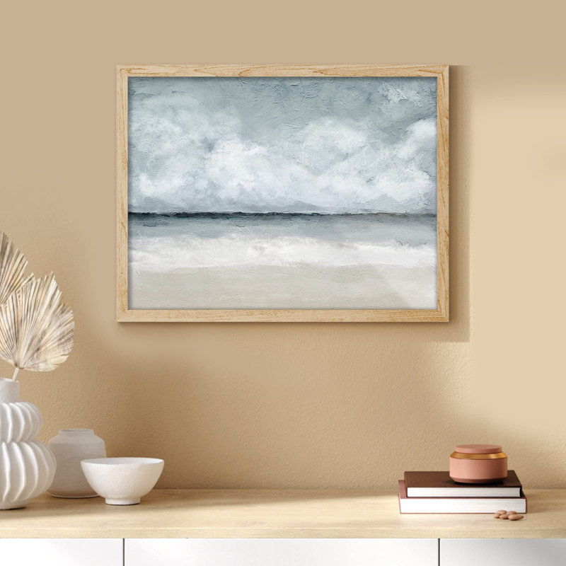«Storm Cloud Beach Landscape» sur papier, Naturel, H 12 po x l 16 po