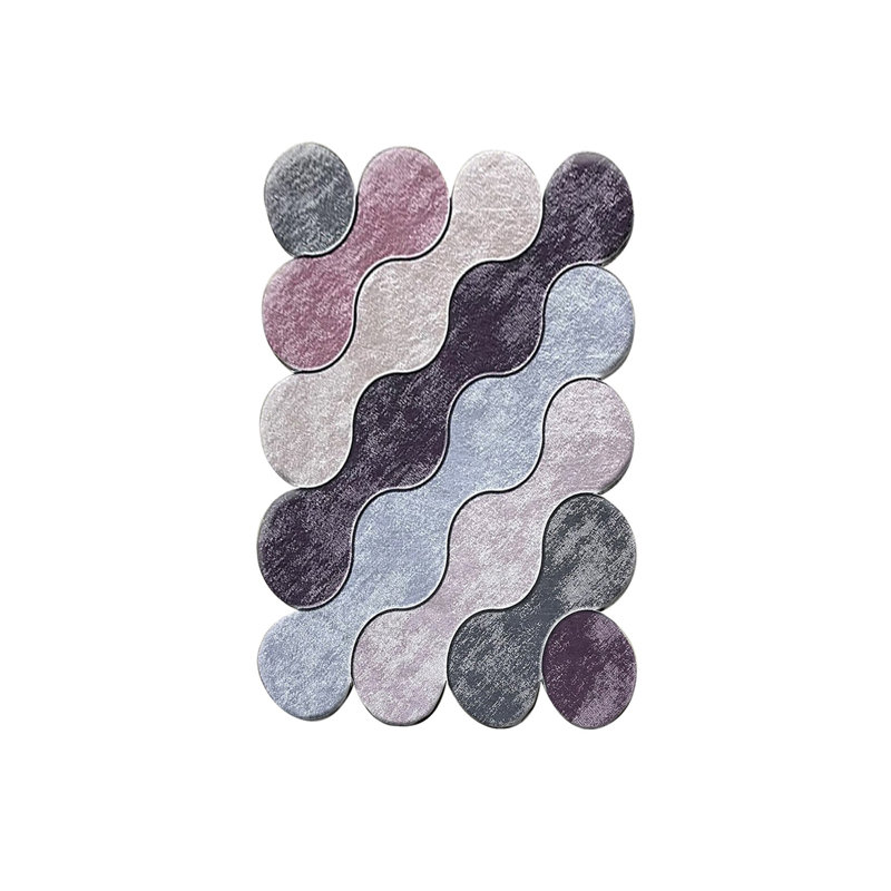 Antibacterial Bathmat, Purple & Grey Lilac, 27.6 x 47.2 inches | 100% Polyester, 0.4 inches Pile Height | Non-Slip Underside, Machine Washable, Ideal for Bathroom Safety & Comfort, Easy to Clean