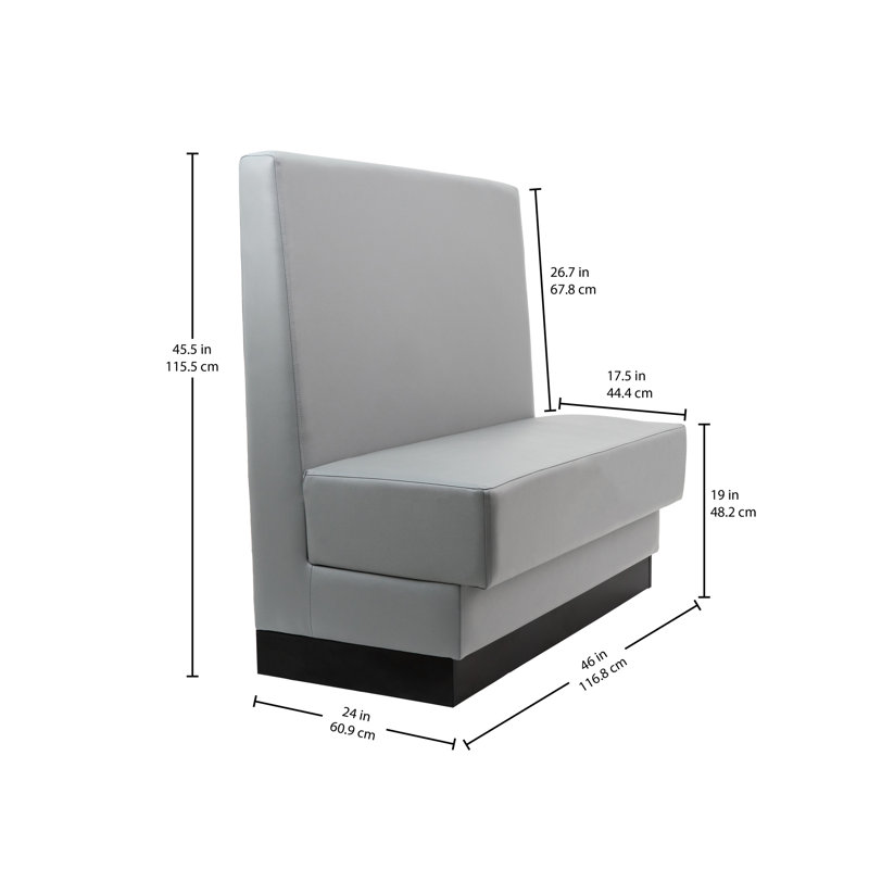 Banquette de restaurant simple face - gris foncé, Gris