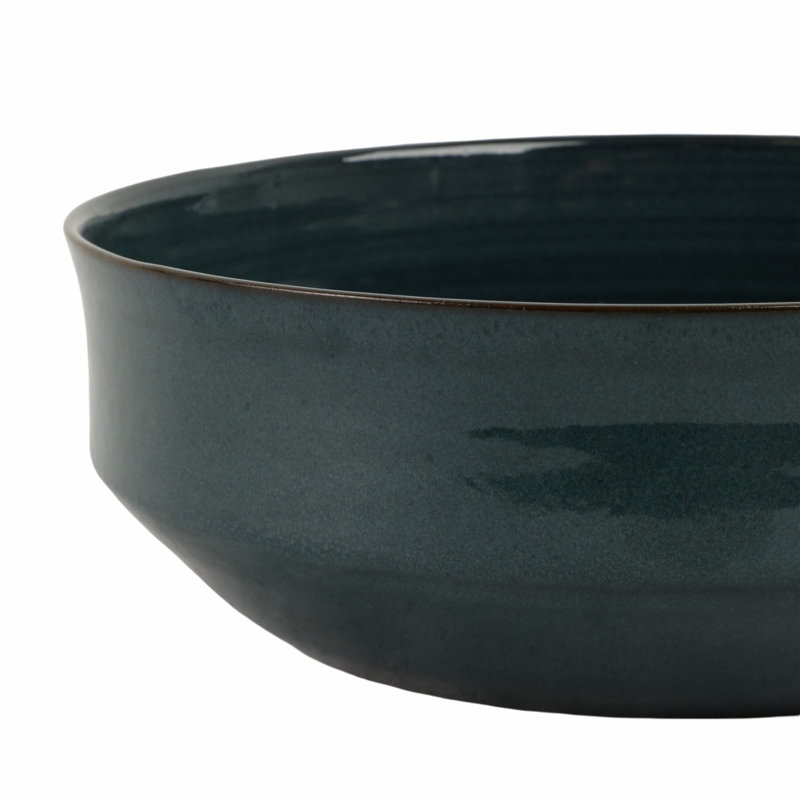 Bol décoratif décoratif en terre cuite avec finition émaillée - Bol décoratif moderne pour la décoration intérieure, la pièce maîtresse de la table de salle à manger ou le salon - 12 po, bleu