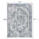 Mahinudin Bold Distressed Medallion Low-Pile Machine-Washable Cream/Blue Rug